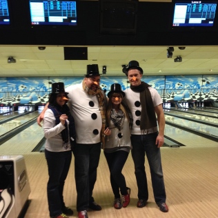 Coworkers all dressed & ready to bowl!